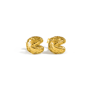 Super Mini Fortune Cookie Studs - Gold
